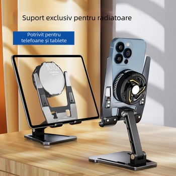 Suport de birou din aliaj de aluminiu pentru telefoane și tablete, pliabil, universal, cu element de răcire