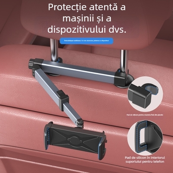 Suport pentru tabletă pentru capul banchetei din spate al mașinii, cu tijă telescopică, universal pentru tablete și telefoane mobile