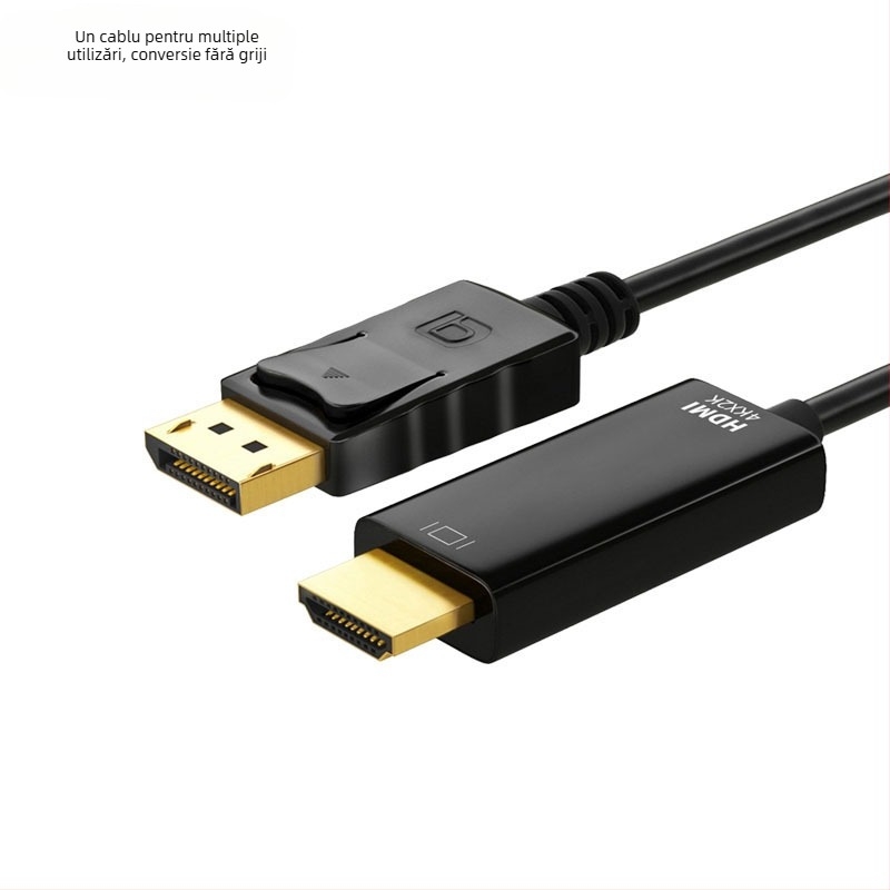 Adaptor DisplayPort către HDMI, cablu din cupru, lungime 1,8 m, interfață placată cu aur