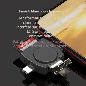 FD-W57 Cititor circular de carduri cu OTG, USB-C și USB Micro, SD/TF