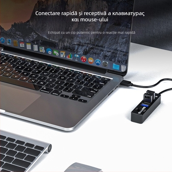 Cititor USB 5-în-1 și hub pentru laptop, suport SD/TF, USB 2.0, montaj extern, model Z303