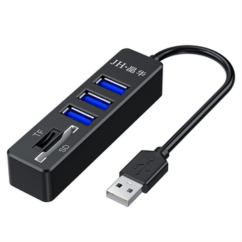 Cititor USB 5-în-1 și hub pentru laptop, suport SD/TF, USB 2.0, montaj extern, model Z303