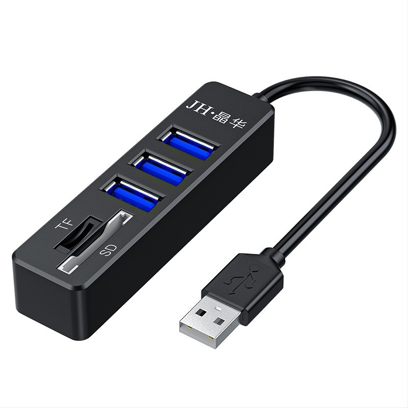Cititor USB 5-în-1 și hub pentru laptop, suport SD/TF, USB 2.0, montaj extern, model Z303