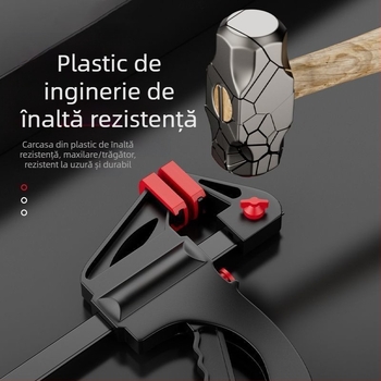 Clemă pentru tâmplărie tip F, îngroșată pentru plăci din lemn, unghi drept, două bucăți