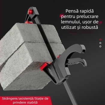 Clemă pentru tâmplărie tip F, îngroșată pentru plăci din lemn, unghi drept, două bucăți