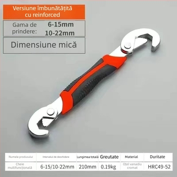 Cheie reglabilă universală — multifuncțională, din oțel cu carbon înalt, Marca Consultation, Finisaj: Consultation