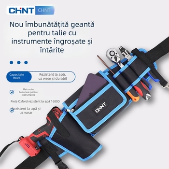 Curea de talie pentru unelte pentru electricieni, geantă de întreținere și tâmplă portabilă, din material Oxford cu căptușeală din nylon, capacitate de încărcare 1 kg