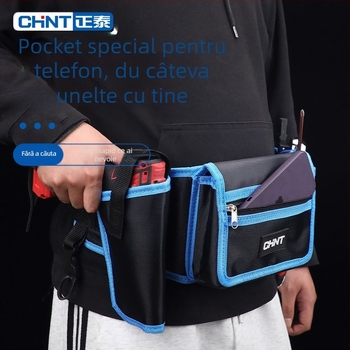 Curea de talie pentru unelte pentru electricieni, geantă de întreținere și tâmplă portabilă, din material Oxford cu căptușeală din nylon, capacitate de încărcare 1 kg