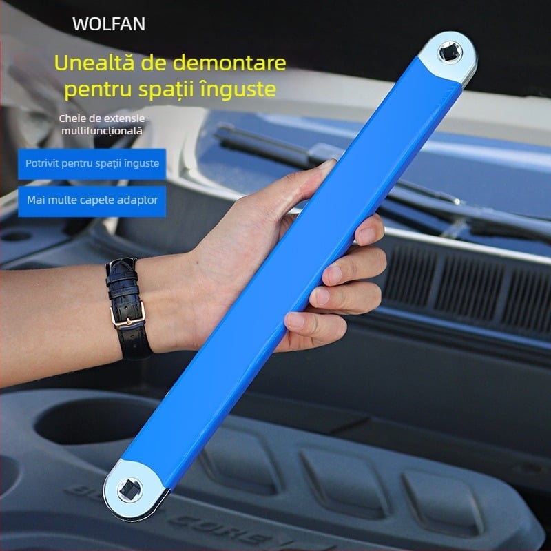 Volvan 3/8 Cheie multifuncțională de extindere cu cap ratchet pentru conversie și tijă de extensie – Cromată, oțel cu carbon înalt, 0.645 kg