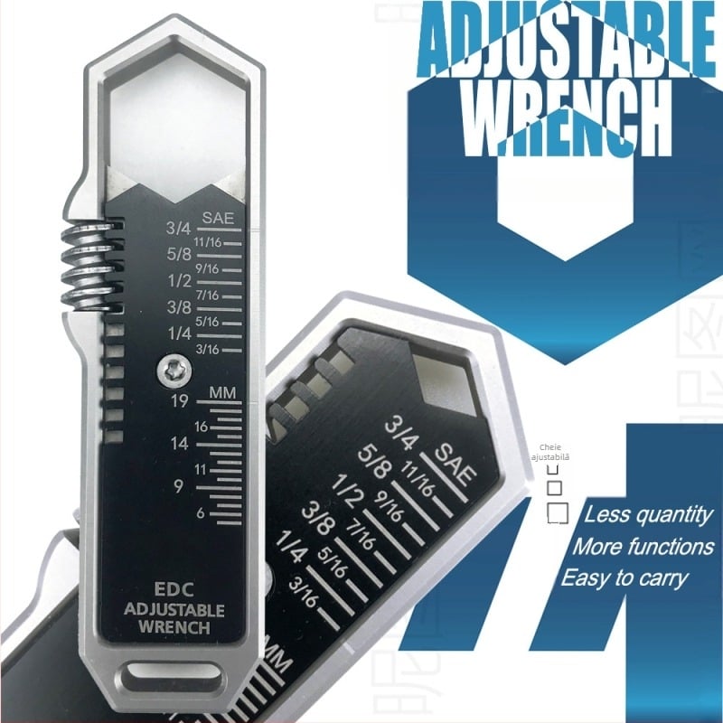 Cheie EDC - Instrument tactic portabil multifuncțional pliabil, Cheie de demontare, Oțel inoxidabil, 140 g