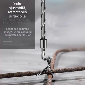 Cârlig de legare pentru armare, cu tragere dreaptă și design telescopic, din oțel inoxidabil