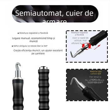 Cârlig de legare pentru armare, cu tragere dreaptă și design telescopic, din oțel inoxidabil