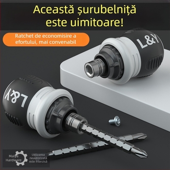 Maibu set de șurubelnițe telescopic cu ratchet, din oțel crom-vanadiu, izolat și magnetic