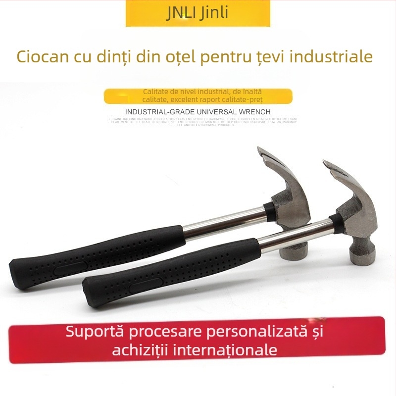 Ciocan cu gheare, cap din oțel cu carbon înalt, mâner din oțel, 200 g