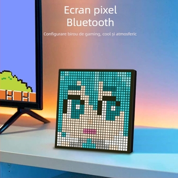 Pixel LED ramă foto pentru birou și montaj pe perete, afișaj în culoare completă (rezoluție 16×16/32×32; pas pixel 0,5 cm; modul 200×200; ecran 190×190)