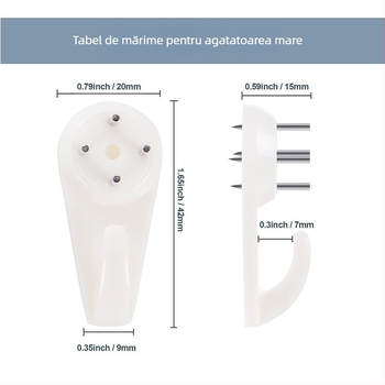 Cuier de perete invizibil din plastic, realizare manuală, stil modern minimalist.