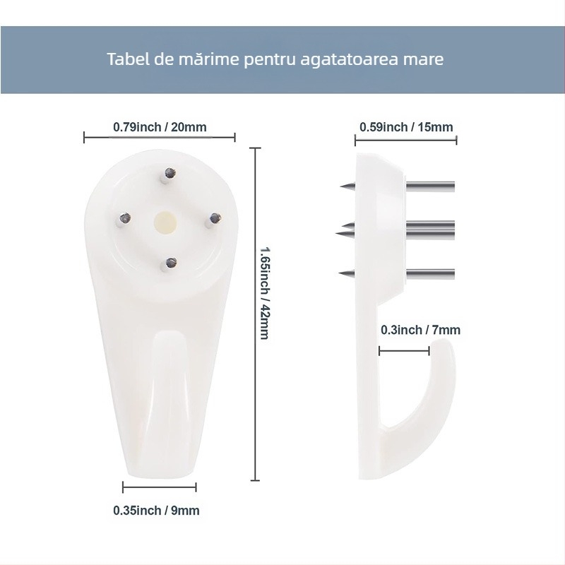 Cuier de perete invizibil din plastic, realizare manuală, stil modern minimalist.