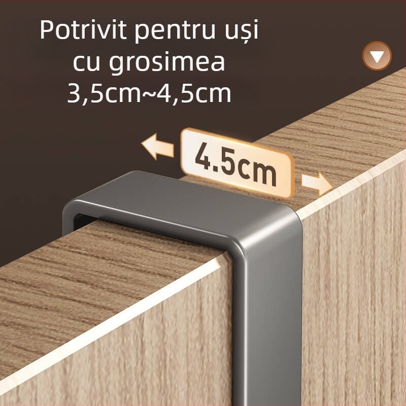 Cuier metalic pentru perete, montaj fără găuri, pentru hol/dormitor, încărcare 5 kg, 1 nivel