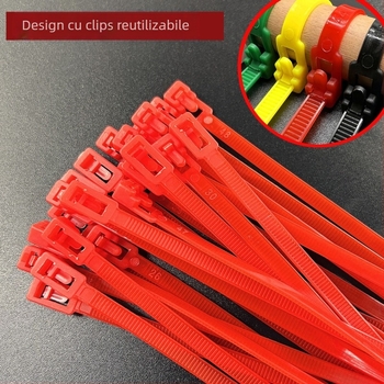 Legătură din nylon pentru cabluri cu cuplă detașabilă — de calitate industrială, reutilizabilă; material: nylon; grosime 0.45 mm; lățime 3.6–4.8 mm; procesare personalizată; etichetă privată licențiată