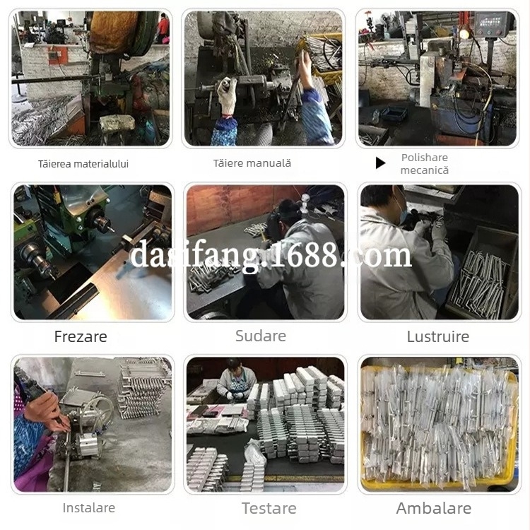 Mâner pentru dulapuri și uși de mobilier, în formă de T, din oțel inoxidabil, finisaj periat, model DSF-DK