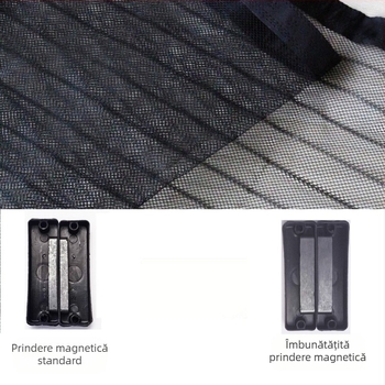 Cortină magnetică pentru ușă, montaj fără găuri, plasă anti-țânțari, poliester, 9 perechi de magneți, pentru living, bucătărie și restaurant