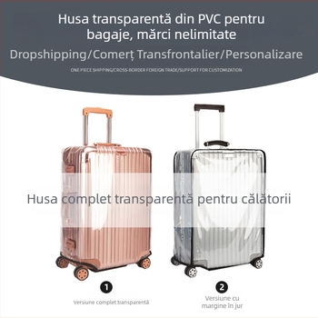 Acoperire PVC pentru bagaje – transparentă, impermeabilă, rezistentă la uzură; capacitate 36–55 L; antibacterian, antifurt; pentru călătorii unisex