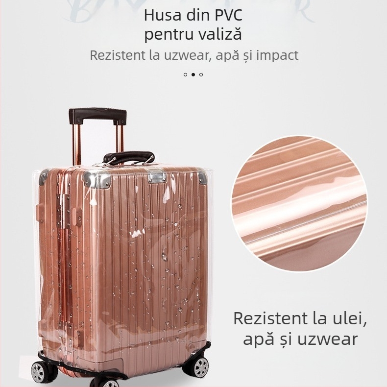 Acoperire PVC pentru bagaje – transparentă, impermeabilă, rezistentă la uzură; capacitate 36–55 L; antibacterian, antifurt; pentru călătorii unisex