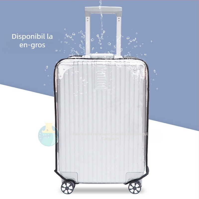 Husă transparentă din PVC pentru bagaj, cu mâner — impermeabilă și rezistentă la uzură