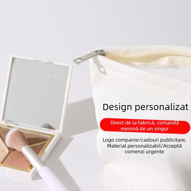 Geantă de machiaj pentru călătorii cu exterior corduroy și design extensibil, ușoară, unisex, căptușită cu poliester