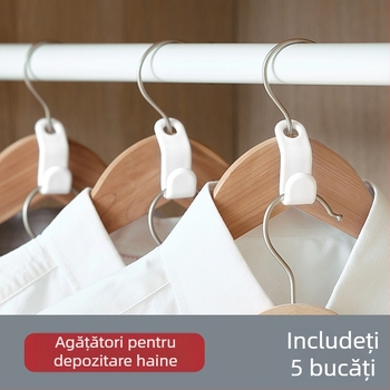 Cuier cu cârlig suprapunere, ABS material, stil japonez, cârlig unic, încărcare de până la 2 kg, pachet de 5 bucăți, SJIAYP