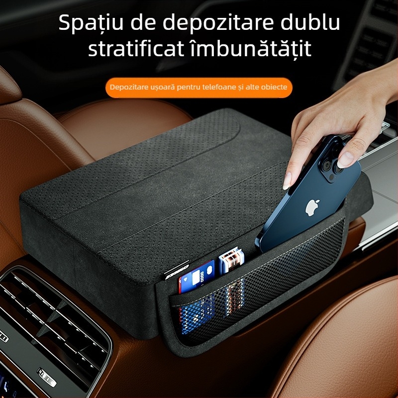 Cabron Pernă pentru Cotiera Mașinii, PVC Piele Spumă, Compatibilitate Universală, Personalizabilă