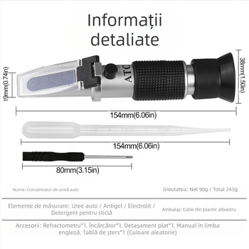 QST EXPRESS Refraktometru prism pentru concentrația de uree în antigel auto, model detector de concentrație a soluției de uree