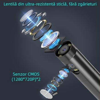 Endoscop industrial cu lentile duale, trei în unu; NK-5001Pro; IP68 impermeabil; diametru sondă 5.5/8.0 mm; lungime de lucru 1000/2000/3000/5000 mm; 2.0 MP