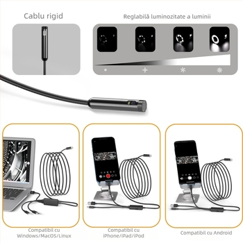 Endoscop industrial cu lentile duale, trei în unu; NK-5001Pro; IP68 impermeabil; diametru sondă 5.5/8.0 mm; lungime de lucru 1000/2000/3000/5000 mm; 2.0 MP