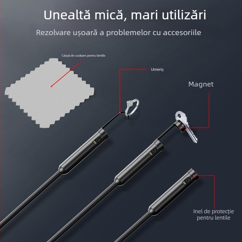 Endoscop industrial cu lentile duale, trei în unu; NK-5001Pro; IP68 impermeabil; diametru sondă 5.5/8.0 mm; lungime de lucru 1000/2000/3000/5000 mm; 2.0 MP
