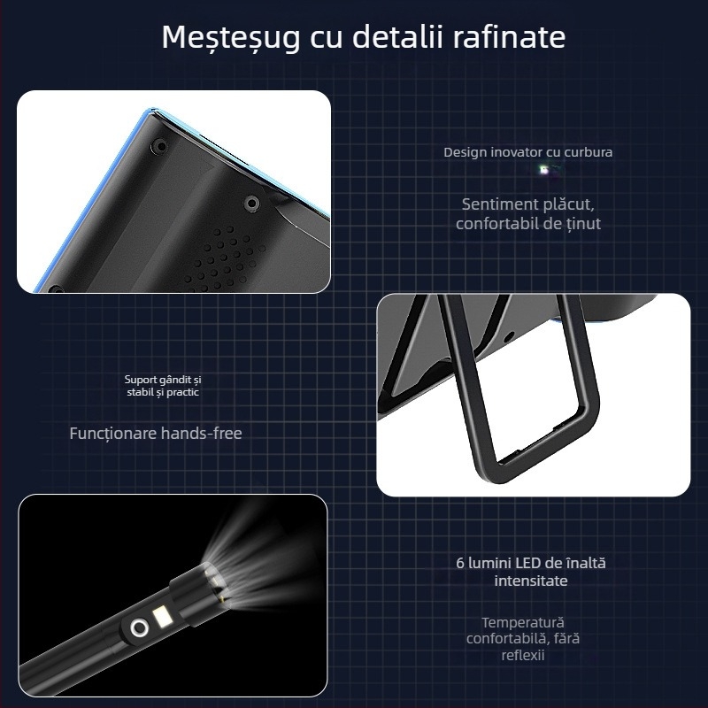 VISHRT T23 Endoscop industrial cu dublu obiectiv pentru inspectia conductelor, IP67 rezistent la apă, sondă de 7.9 mm, lungime de lucru 50, portabil, personalizabil