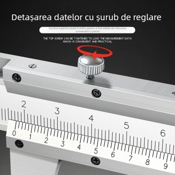 Caliper vernier Neutral pentru măsurarea diametrului interior, oțel carbon, versiune didactică