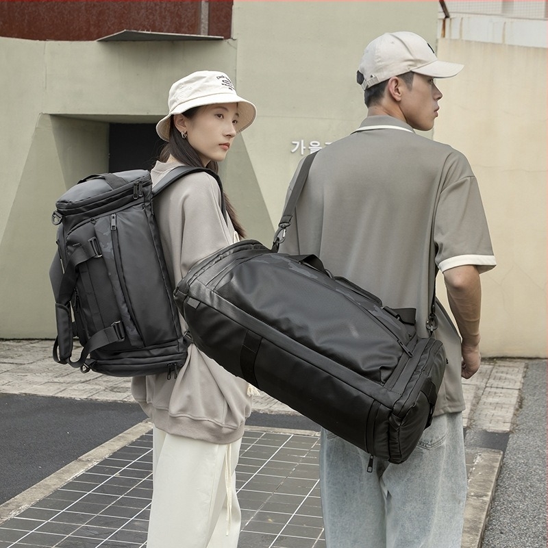 Geantă de sport multifuncțională cu compartiment separat pentru pantofi, impermeabilă cu separare uscat-umed, capacitate 36–55 L, din țesătură Oxford