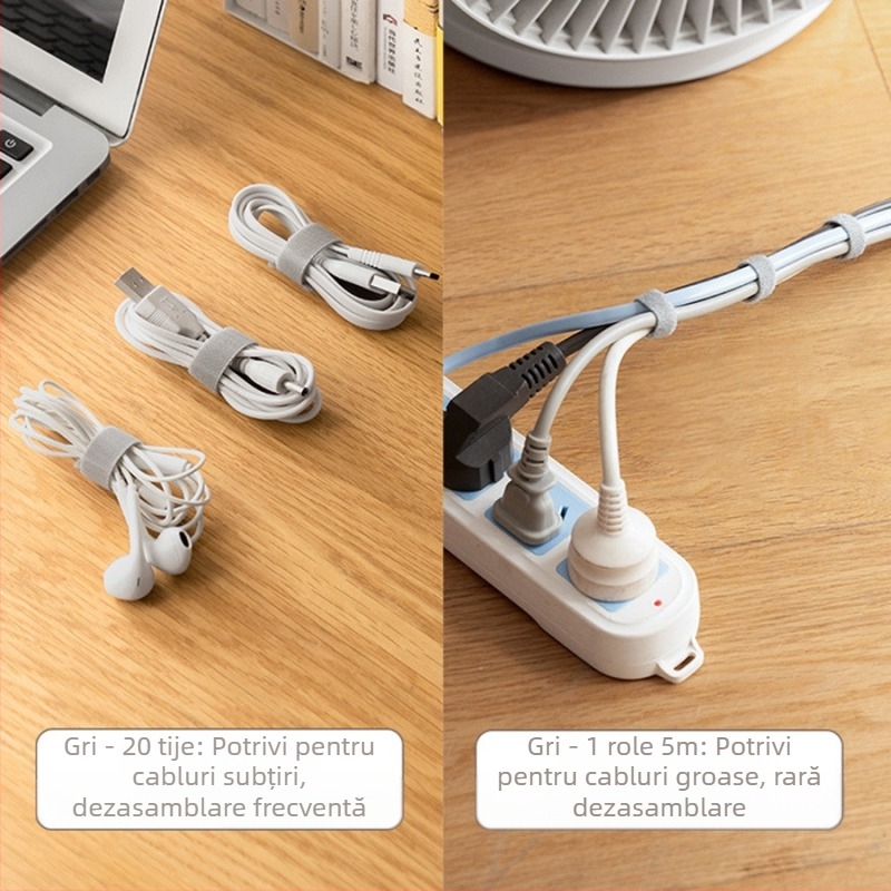 Organizator de cabluri - bandă Velcro autoadezivă din nylon, brand Seal, pentru cabluri de încărcare și căști