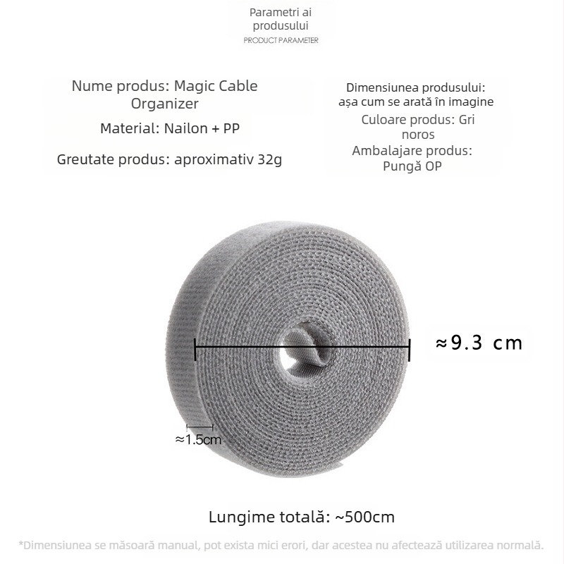 Organizator de cabluri - bandă Velcro autoadezivă din nylon, brand Seal, pentru cabluri de încărcare și căști