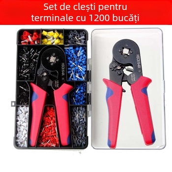 Kit clește crimpare terminale HSC86-4A cu terminale VE de tip tub, Multifuncțional automat, Greutate 0,7 kg
