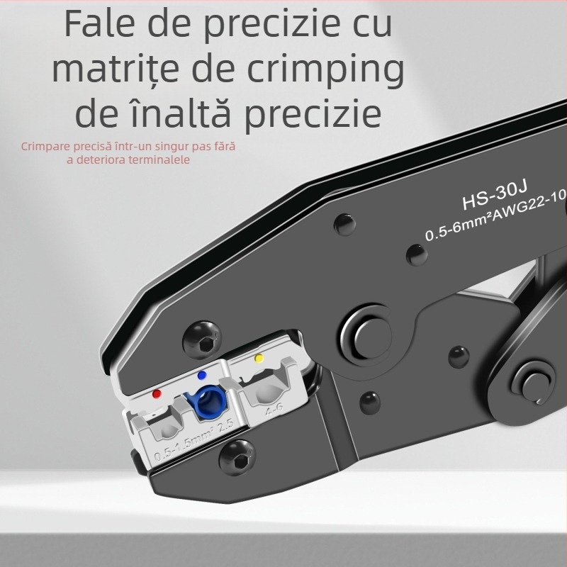 Pince de sertizare multifuncțională – set pentru terminale izolate, bare și terminale cu conector, SANJIANG, oțel cu carbon înalt, greutate 1.2