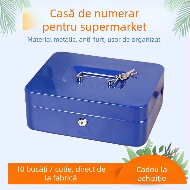 Cutie metalică pentru numerar în supermarket cu lacăt - Brand Yongfa, Model F0268, Greutate 1,5 kg