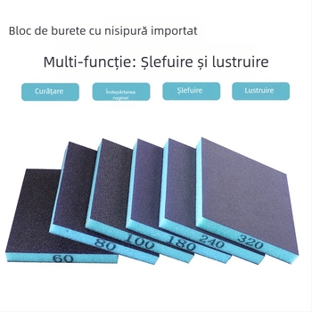 RUITOOL Bloc de șlefuire cu burete, dublu-fațetă pentru metal și lemn, alumina + burete, lustruire, procesare personalizabilă