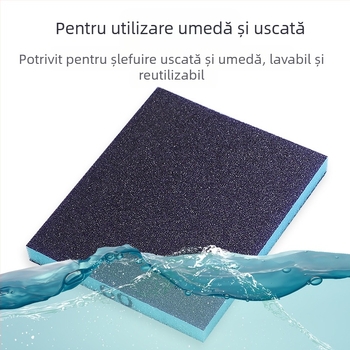 RUITOOL Bloc de șlefuire cu burete, dublu-fațetă pentru metal și lemn, alumina + burete, lustruire, procesare personalizabilă