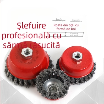 Perie de tip cup cu fir torsionat, roată din fir torsionat, tip disc