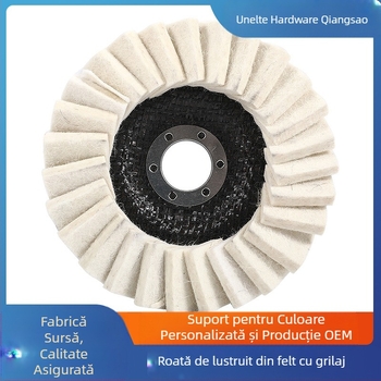 Roata de polisare din filc pentru polizor unghiular, pentru metal și oțel inoxidabil