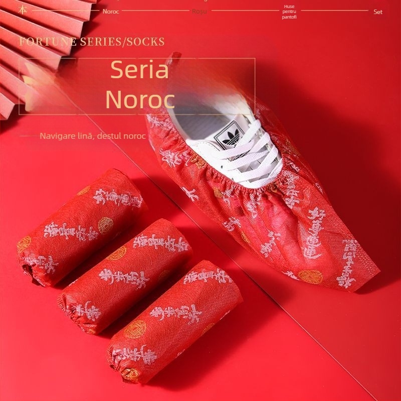 Capace de pantofi de unică folosință, din materiale nețesute, imprimate, pentru interior, adulți, protecție împotriva prafului, pachet 50/100