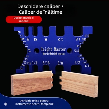 Gabarit pentru tenon și instrument de măsurare a înălțimii pentru tâmplărie – scări metrice și inch, model KSK-01