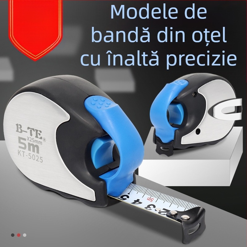 Bandă de măsurat Bonte, 5 m, blocare automată, rezistentă la cădere, pentru tâmplari